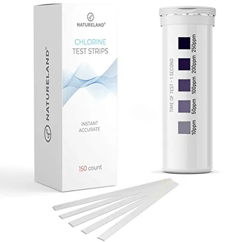 Natureland Chlorine Test Strips 10-250 ppm, 150 Count