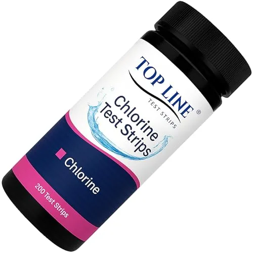 TOP LINE Chlorine Test Strips 0-500ppm 200-Count