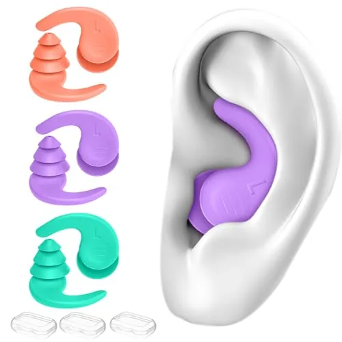 FNGXX Silicone Swim Earplugs 3-Pair Set