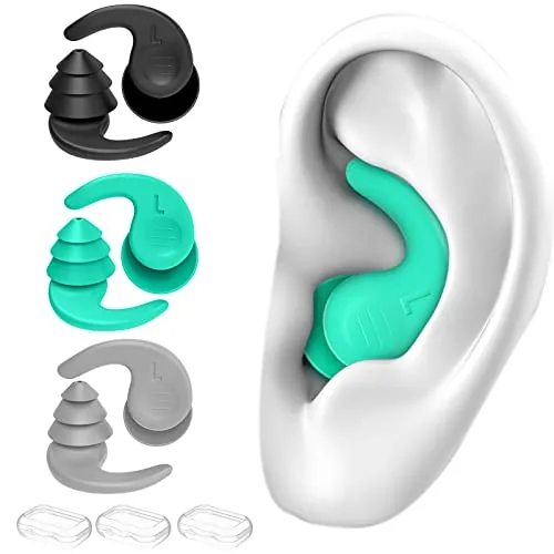 FNGXX Silicone Swim Earplugs 3-Pair Set with Cases
