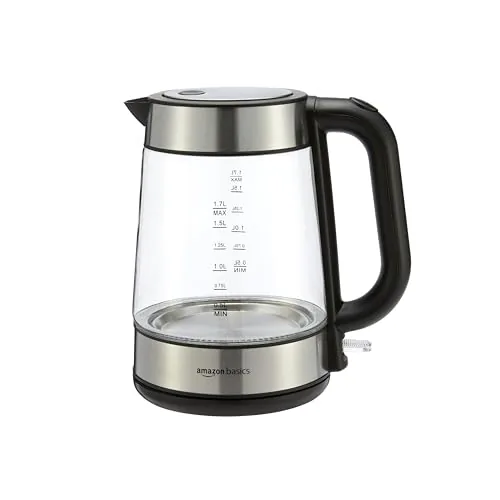 Amazon Basics 1.7L Glass Kettle with Strix Thermostat