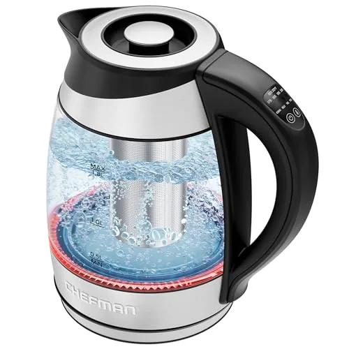 Chefman Glass Kettle with Temperature Control and Infuser