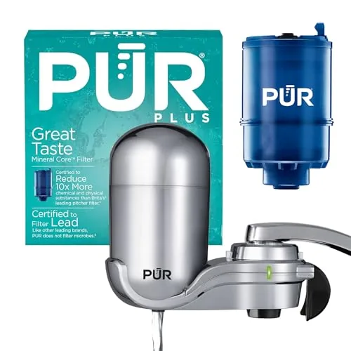 PUR Plus Chrome Faucet Filter Lead-Reducing 100gal