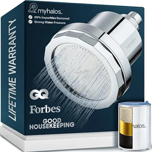 MyHalos Filtered Shower Head Hard Water Chrome