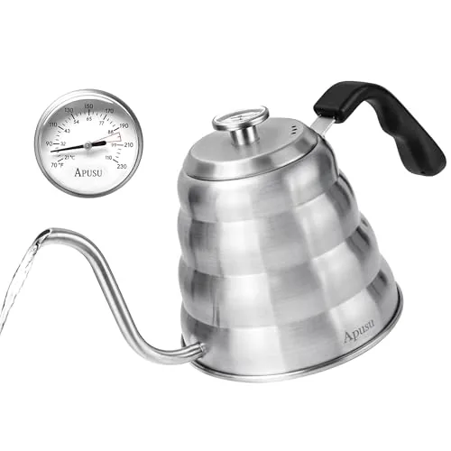 Apusu Gooseneck Stovetop Kettle with Built-In Thermometer 40oz