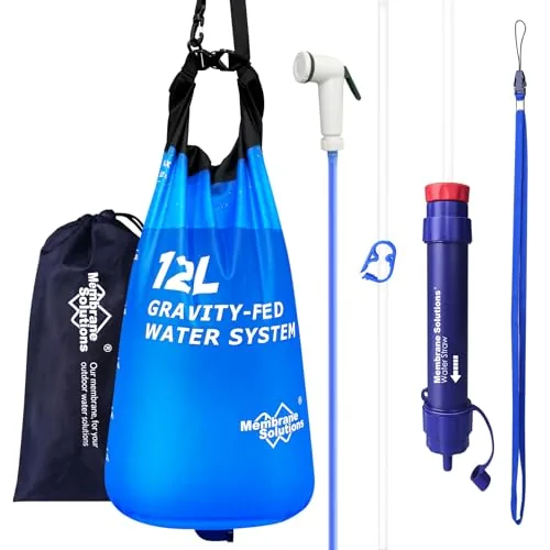 Membrane Solutions 12L Gravity Filter with Camp Shower