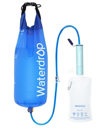 Waterdrop Gravity Filter Straw with 1.5-Gal Bag
