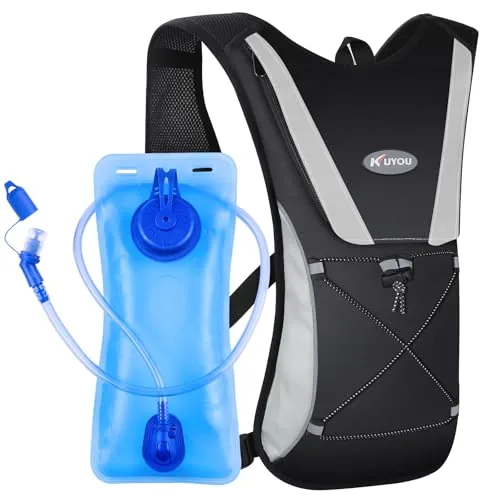 KUYOU Hydration Vest with 2L Bladder and Reflective Strips