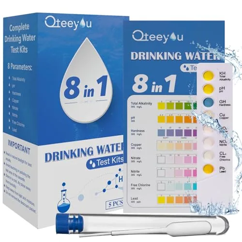 Qteeyou 8-in-1 Lead Water Test Kit 5 Sealed Strips