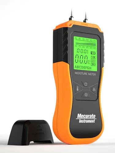 Mecurate Pin Moisture Meter 2-Mode 8-Scale Backlit