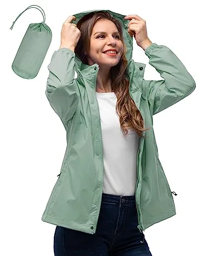 33,000ft Women's Packable Waterproof Rain Jacket with Hood