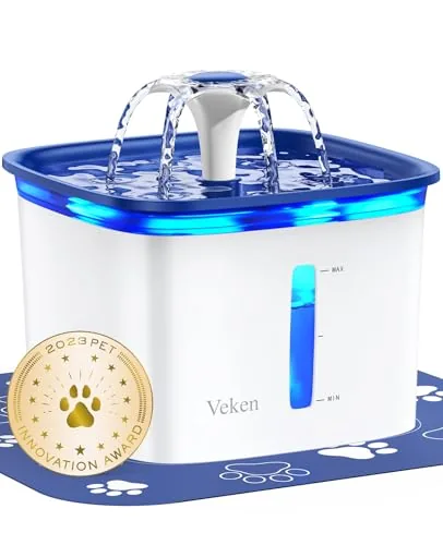 Veken 95oz Cat Water Fountain 2-Mode 5-Stage Filter