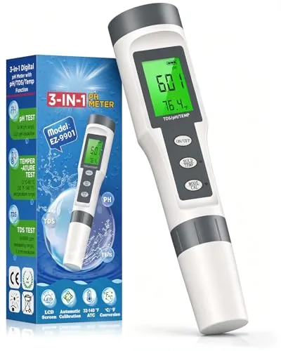 Ammsia 3-in-1 pH TDS Temp Water Tester Pen