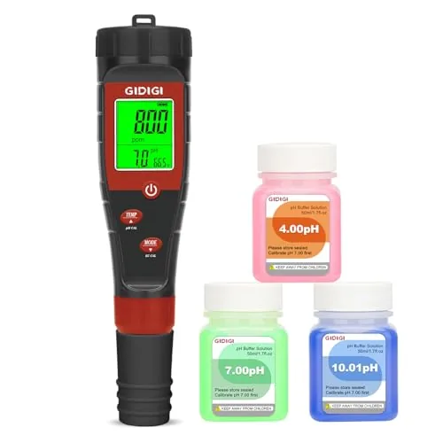 GIDIGI 4-in-1 pH Meter with TDS, EC and Temp