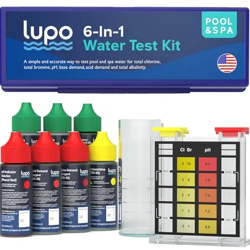 Lupo Global 6-in-1 Pool Test Kit 100 Tests