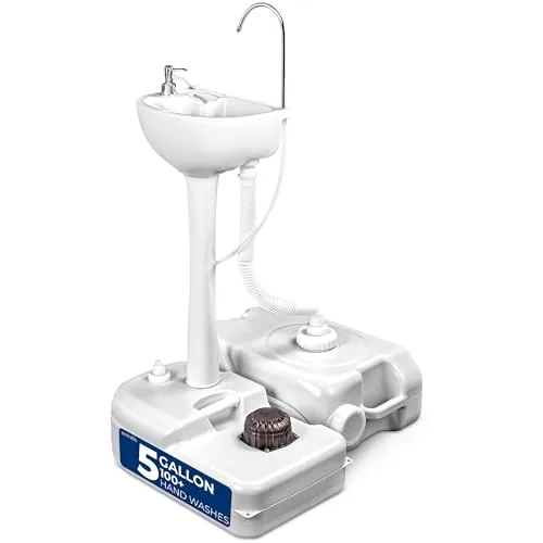 SereneLife Portable Camping Sink with Foot Pump 17L