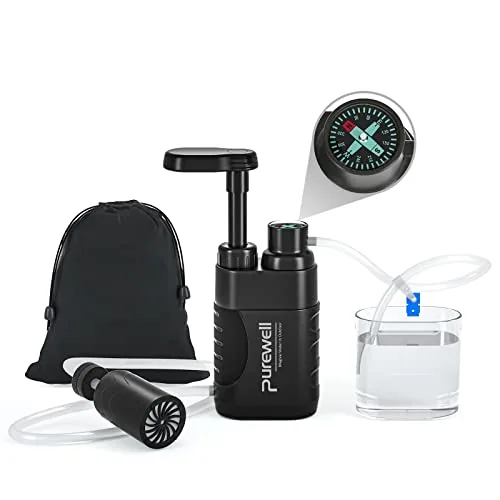 Purewell Pump Water Filter 0.01 Micron 4-Stage Portable