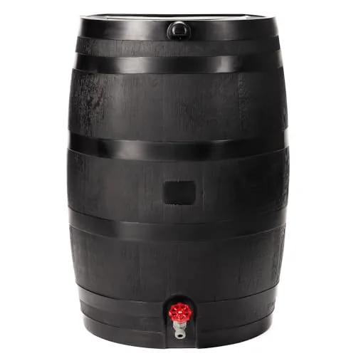 RTS Home Accents 50-Gal Flat-Back Recycled Rain Barrel