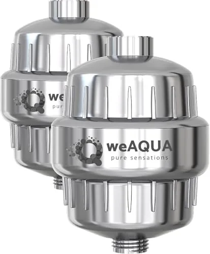 weAQUA Heavy Duty Shower Filter 2-Pack Chrome