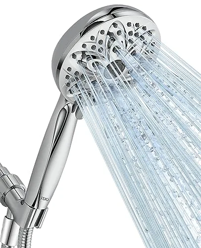 JDO 4.7-Inch 6-Setting Handheld Shower Head with Hose
