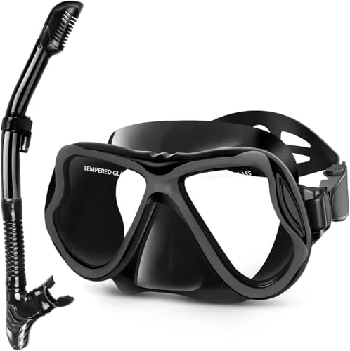 Greatever Dry Snorkel Mask Set Anti-Fog Adult Kids