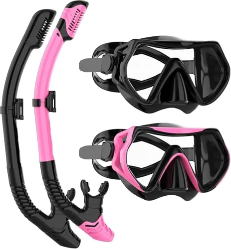 JRing Snorkel Mask Set 180-Degree Tempered Glass