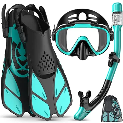 Ubekezele 4-in-1 Snorkel Set with Tempered Glass Mask