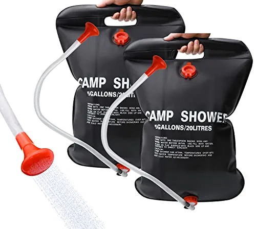 DkOvn Solar Shower Bag 2-Pack 5 Gal Camping