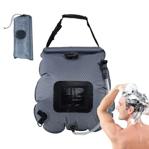 Lilith123 Solar Camping Shower Bag 5 Gal Leak-Proof