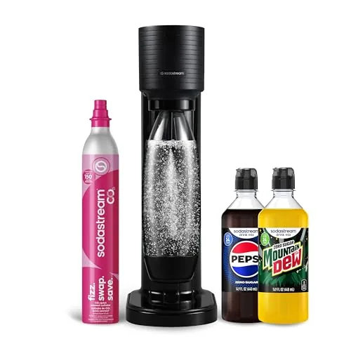 SodaStream Gaia Sparkling Water Maker Bundle, Black