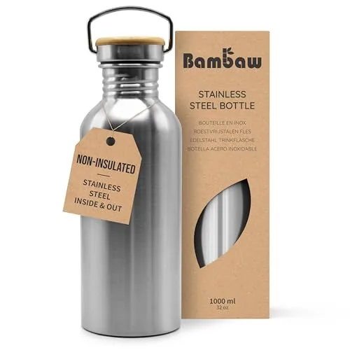 Bambaw 32 oz Single-Wall Stainless Steel Water Bottle