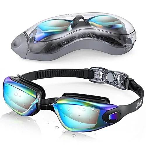 Aegend Swim Goggles Anti-Fog UV Block Adult Youth
