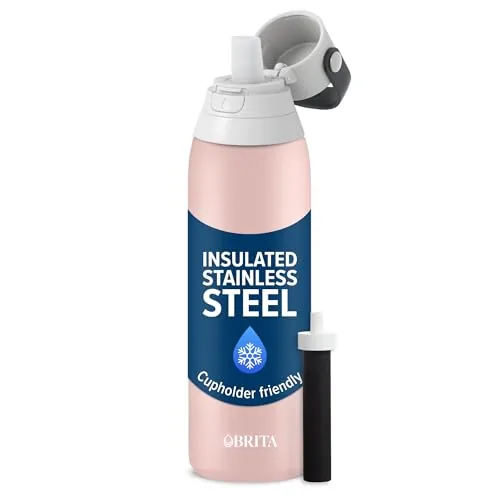 Brita Stainless Steel Filtering Water Bottle 20oz Rose