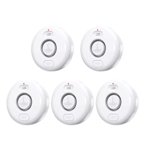 RUIKORING 5-Pack Water Leak Alarm 120dB IP66 Waterproof