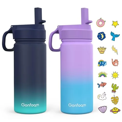 Gonfoam 16oz Kids Insulated Steel Bottle 2 Pack