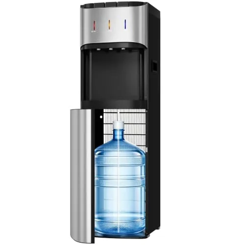 Tehanld Bottom-Load Water Cooler Dispenser Metallic Silver