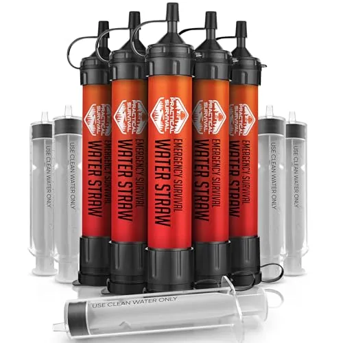 Practical Survival Water Filter Straw 5-Pack 1800gal
