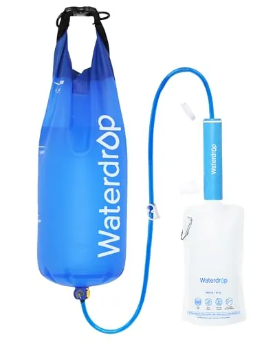 Waterdrop Gravity Filter Straw with 1.5-Gal Bag