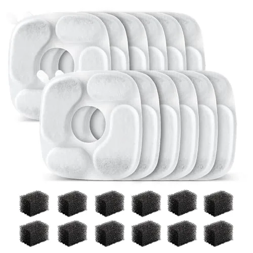 MANFCAT 24pc Cat Fountain Filters with Pre-Filter Sponges