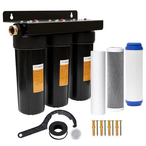 Filterelated 3-Stage RV Water Filter with Brass Fittings