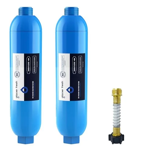 GLACIER FRESH RV Marine Water Filter 2-Pack with Hose