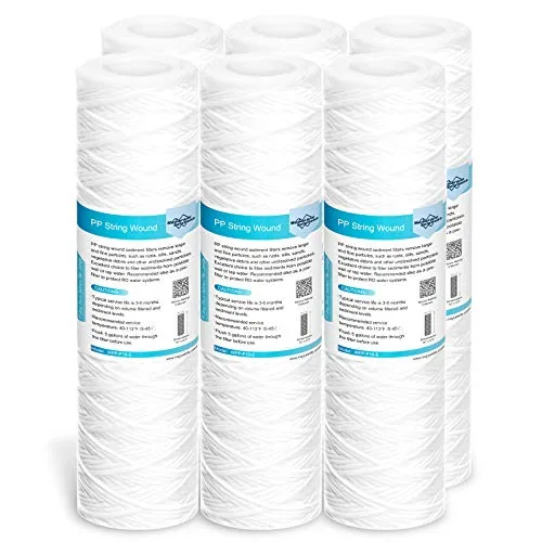 Membrane Solutions 5-Micron String Wound Sediment Filter 6-Pack