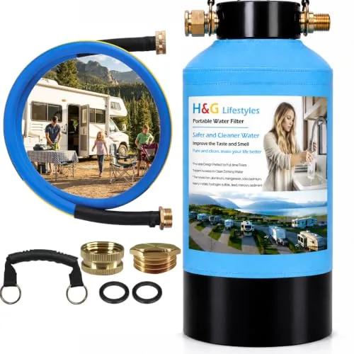 H&G Lifestyles RV Garden Hose Water Filter 300K Gal