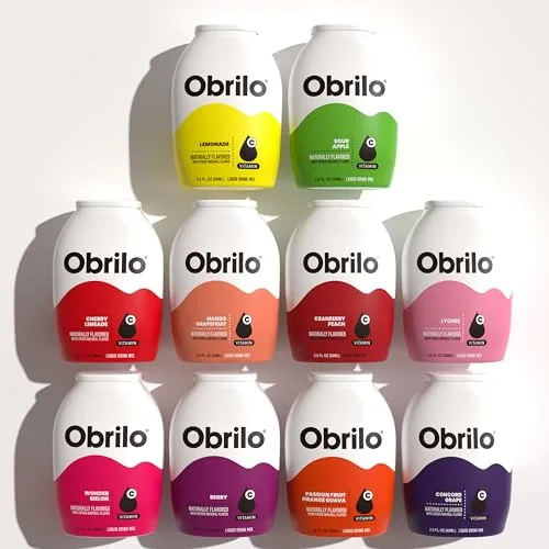 Obrilo Zero-Sugar Water Enhancer Drops Variety 10-Pack
