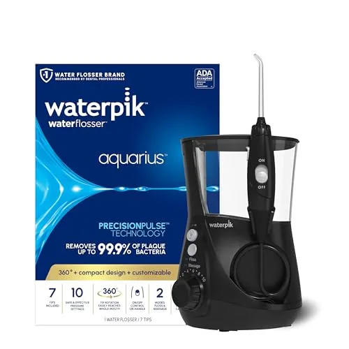 Waterpik Aquarius Water Flosser 10 Settings 7 Tips Black