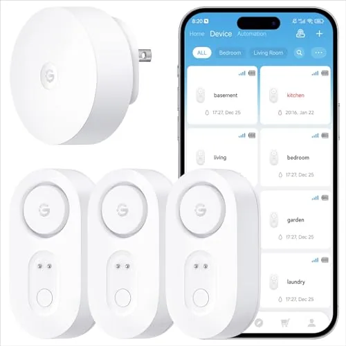 GoveeLife Smart Water Leak Detector 1s 3-Pack Sub-1G