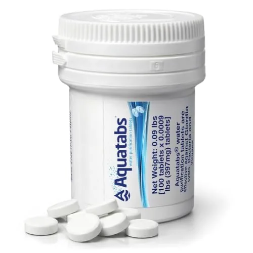 Aquatabs 397mg Water Purification Tablets 100 Pack