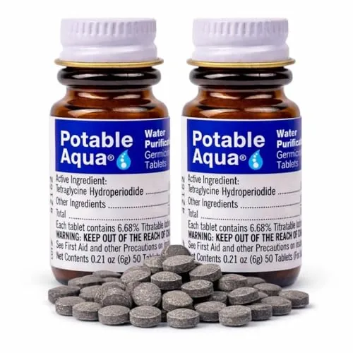 Potable Aqua Iodine Tablets 2-Pack 100 Total