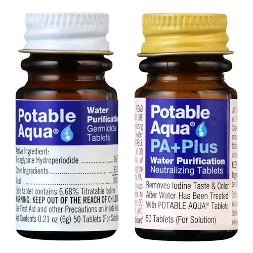 Potable Aqua Iodine Tablets + PA Plus Neutralizer 100ct