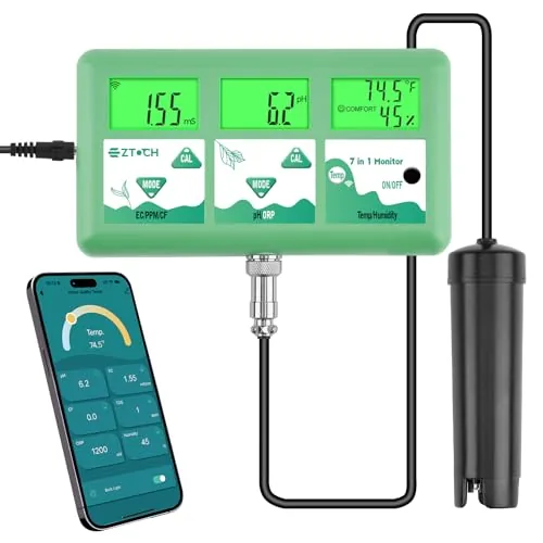 EZTOCH 7-in-1 Continuous pH EC TDS ORP WiFi Monitor